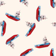Transportation boat cartoon seamless pattern background N29