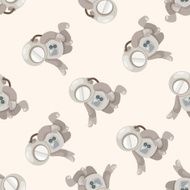 spaceman cartoon seamless pattern background N2