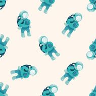 spaceman cartoon seamless pattern background N3