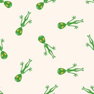 Space alien cartoon seamless pattern background N4