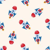spaceship cartoon seamless pattern background N27