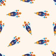 spaceship cartoon seamless pattern background N28