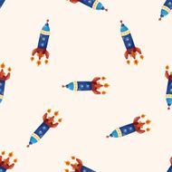spaceship cartoon seamless pattern background N32