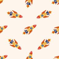 spaceship cartoon seamless pattern background N33