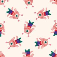 monster cartoon seamless pattern background N2