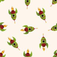 spaceship cartoon seamless pattern background N37