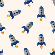spaceship cartoon seamless pattern background N40