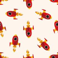 spaceship cartoon seamless pattern background N41