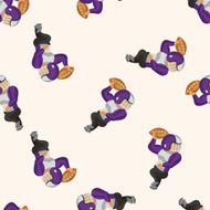 football player cartoon seamless pattern background N2