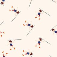 Track and field athletes cartoon seamless pattern background N4