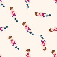 Track and field athletes cartoon seamless pattern background N5