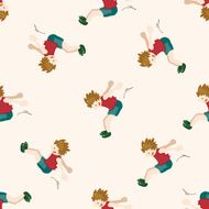 Track and field athletes cartoon seamless pattern background N6