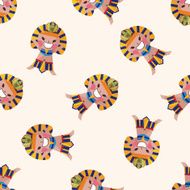 pharaoh cartoon seamless pattern background N15