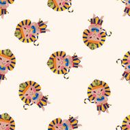 pharaoh cartoon seamless pattern background N18