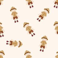 explorer cartoon seamless pattern background