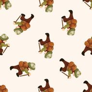 explorer cartoon seamless pattern background N3
