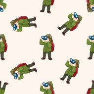 explorer cartoon seamless pattern background N4