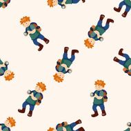 explorer cartoon seamless pattern background N5
