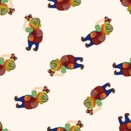 explorer cartoon seamless pattern background N6