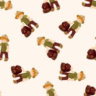 explorer cartoon seamless pattern background N8