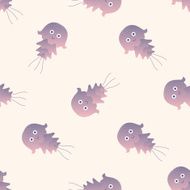 jellyfish cartoon seamless pattern background N2