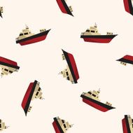 Transportation boat cartoon seamless pattern background N35