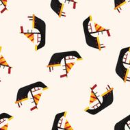 Transportation boat cartoon seamless pattern background N38