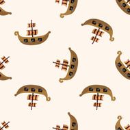 Transportation boat cartoon seamless pattern background N40