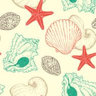 Seamless pattern with sea shells N3