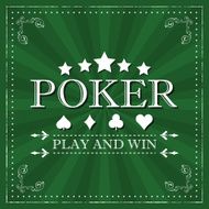 Retro poker vector background with card symbol and ornate frame