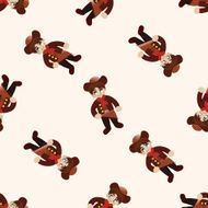 cowboy cartoon seamless pattern background N12