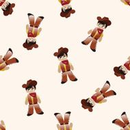 cowboy cartoon seamless pattern background N13