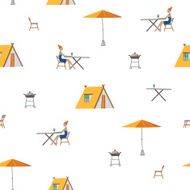 Seamless texture BBQ Season White background