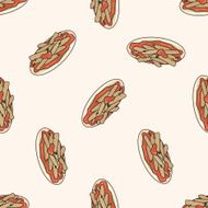 Italian food cartoon seamless pattern background