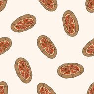 pizza cartoon seamless pattern background