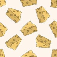 Italian food cartoon seamless pattern background N3