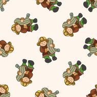 fireman cartoon seamless pattern background