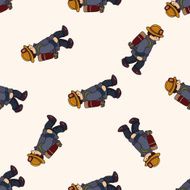 fireman cartoon seamless pattern background N2