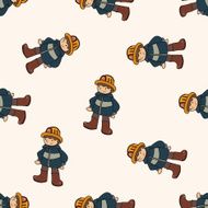 fireman cartoon seamless pattern background N3