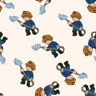 fireman cartoon seamless pattern background N6