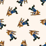 fireman cartoon seamless pattern background N7