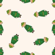 Chinese people cartoon seamless pattern background N6