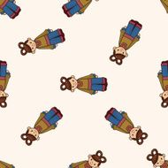 Chinese people cartoon seamless pattern background N7