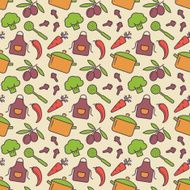 Kitchen seamless pattern Vector background N7