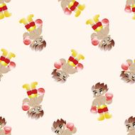 boxer cartoon seamless pattern background N28