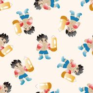boxer cartoon seamless pattern background N29
