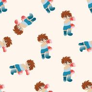 boxer cartoon seamless pattern background N31