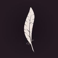 Feather sign icon Retro Logo ink pen Calligraphic logotype