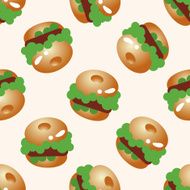 hamburger cartoon seamless pattern background N4