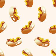 Fried foods theme hot dog cartoon seamless pattern background N6